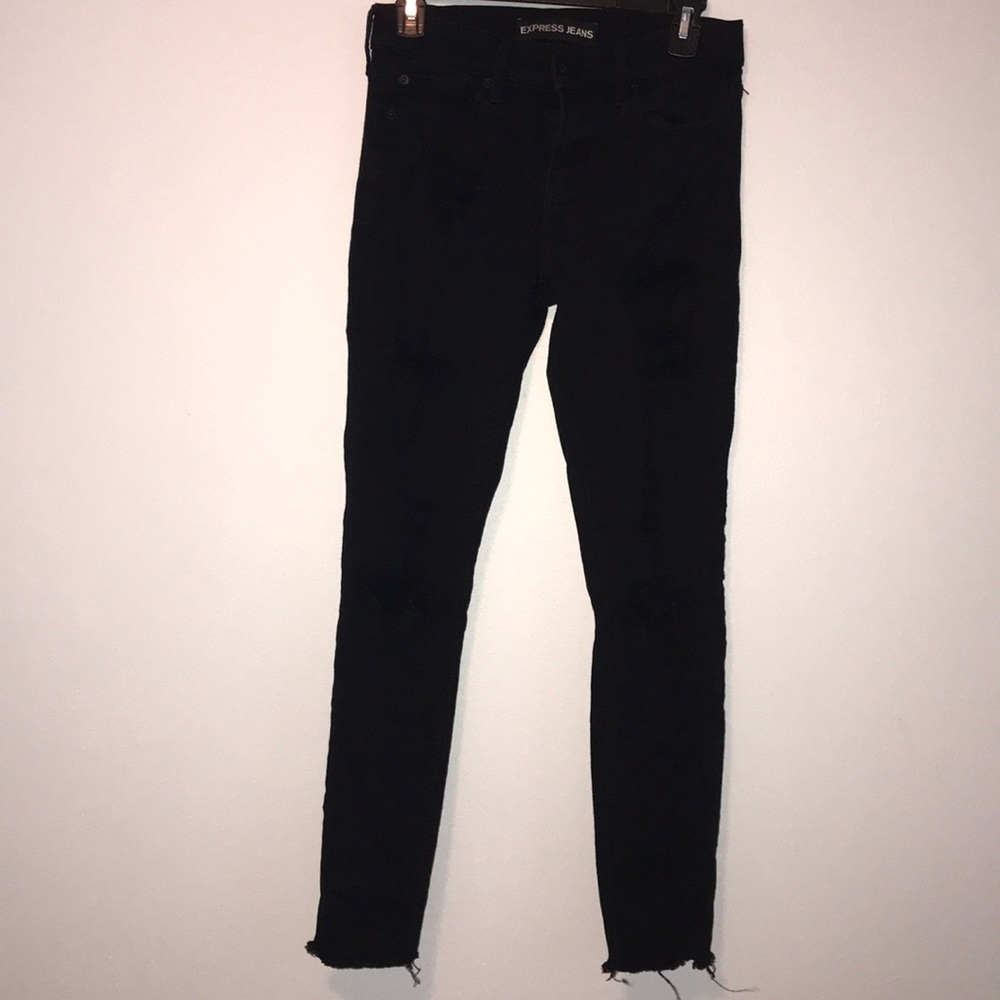 Distressed Black Express Jeans, Size 2